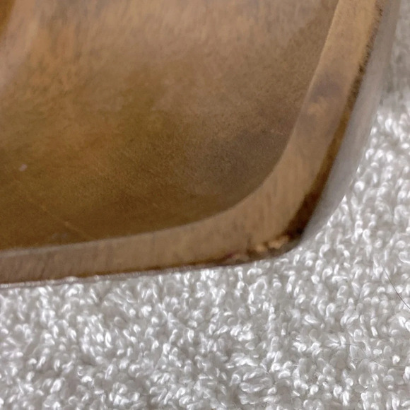 Vintage Rectangle Carved Wood Bowls x2 - Picture 8 of 14